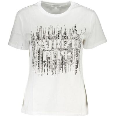 Patrizia Pepe, Damen, Shirts, Weisses T-Shirt aus Baumwolle für Frauen, Weiss, (XS) Patrizia Pepe, Damen, Shirts, Weisses T-Shirt aus Baumwolle für Frauen, Weiss, (XS)