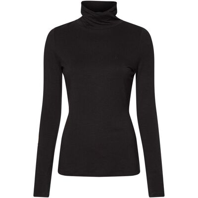 Tommy Hilfiger Damen, Pullover, Slim Soft Tencel Roll WW0WW36138 BDS s, Schwarz, (S) Tommy Hilfiger Damen, Pullover, Slim Soft Tencel Roll WW0WW36138 BDS s, Schwarz, (S)