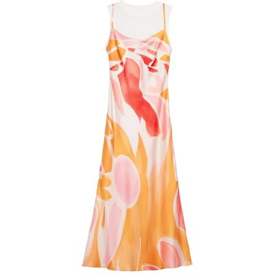 Desigual, Damen, Kleider, Orange Polyester Casual Dress, Orange, (S) Desigual, Damen, Kleider, Orange Polyester Casual Dress, Orange, (S)
