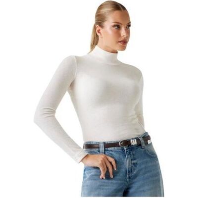 Guess Damen, Pullover, Damen-Rollkragenpullover Licia, Ecru, Beige, (M) Guess Damen, Pullover, Damen-Rollkragenpullover Licia, Ecru, Beige, (M)