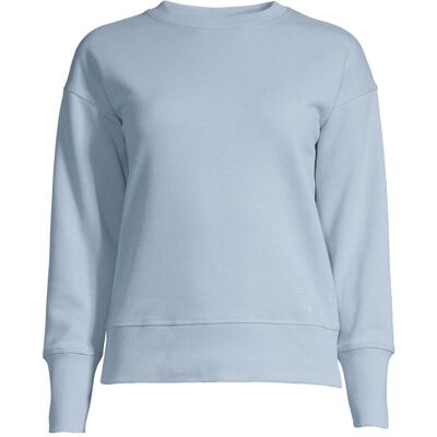 CASALL, Damen, Pullover, Rundhals-Sweatshirt aus Frottee mit Naturfärbung, Blau, (L) CASALL, Damen, Pullover, Rundhals-Sweatshirt aus Frottee mit Naturfärbung, Blau, (L)
