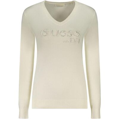 Guess Damen, Shirts, Jeans Bianco Viscosa Women's Long-Sleeved T-Shirt, Weiss, (XL) Guess Damen, Shirts, Jeans Bianco Viscosa Women's Long-Sleeved T-Shirt, Weiss, (XL)