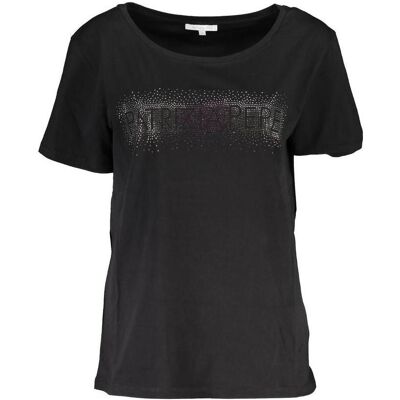 Patrizia Pepe, Damen, Shirts, Schwarzes Baumwoll-T-Shirt für Frauen, Schwarz, (S) Patrizia Pepe, Damen, Shirts, Schwarzes Baumwoll-T-Shirt für Frauen, Schwarz, (S)
