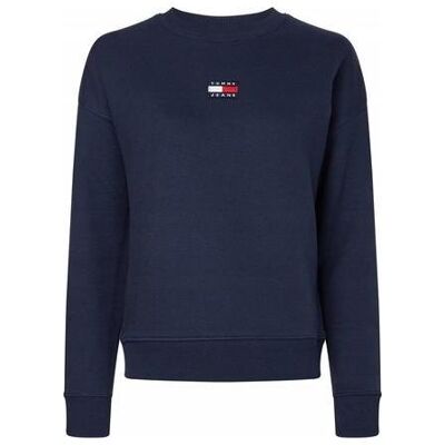 Tommy Hilfiger Damen, Pullover, Damen Tjw Tommy Center Badge Crew Sweatshirts, Twilight Navy, XS, Blau, (XS) Tommy Hilfiger Damen, Pullover, Damen Tjw Tommy Center Badge Crew Sweatshirts, Twilight Navy, XS, Blau, (XS)