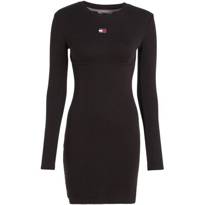 Tommy Hilfiger Damen, Kleider, TJW Corset Badge DRE DW0DW15351 BDS s, Schwarz, (S) Tommy Hilfiger Damen, Kleider, TJW Corset Badge DRE DW0DW15351 BDS s, Schwarz, (S)