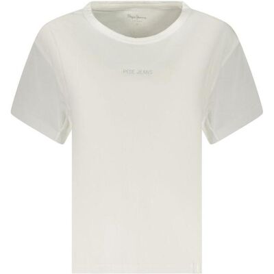 Pepe Jeans, Damen, Shirts, White Cotton T-Shirt, Weiss, (XS) Pepe Jeans, Damen, Shirts, White Cotton T-Shirt, Weiss, (XS)