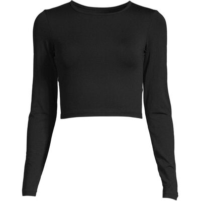 CASALL, Damen, Shirts, Kurzes Langarm-T-Shirt, Schwarz, (36) CASALL, Damen, Shirts, Kurzes Langarm-T-Shirt, Schwarz, (36)