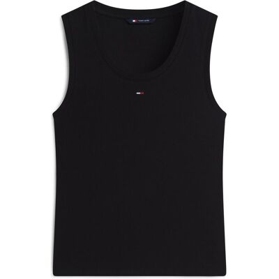 Tommy Jeans, Damen, Shirts, Tjw Essential Rib Tank Ext, Schwarz, (XS) Tommy Jeans, Damen, Shirts, Tjw Essential Rib Tank Ext, Schwarz, (XS)