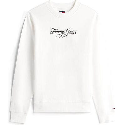 Tommy Jeans, Damen, Pullover, Tjw Reg Ess Logo 1 Crew Ext, Weiss, (XL) Tommy Jeans, Damen, Pullover, Tjw Reg Ess Logo 1 Crew Ext, Weiss, (XL)