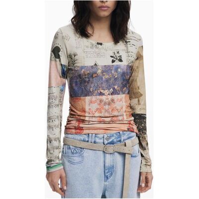 Desigual, Damen, Blusen, Blusa Tslimbani, Beige, (XS) Desigual, Damen, Blusen, Blusa Tslimbani, Beige, (XS)