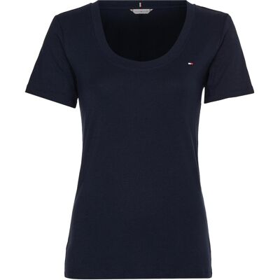 Tommy Hilfiger Damen, Shirts, Damen Slim New Cosy C-nk Ss S/S Strickoberteile, Desert Sky, S, Blau, (S) Tommy Hilfiger Damen, Shirts, Damen Slim New Cosy C-nk Ss S/S Strickoberteile, Desert Sky, S, Blau, (S)