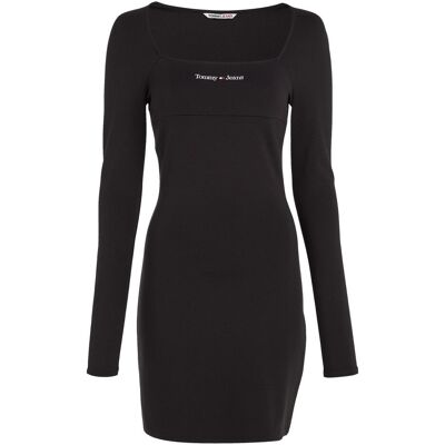 Tommy Hilfiger Damen, Kleider, Tjw Serif Linear Ls Bodycon Damenkleid, Schwarz, (M) Tommy Hilfiger Damen, Kleider, Tjw Serif Linear Ls Bodycon Damenkleid, Schwarz, (M)