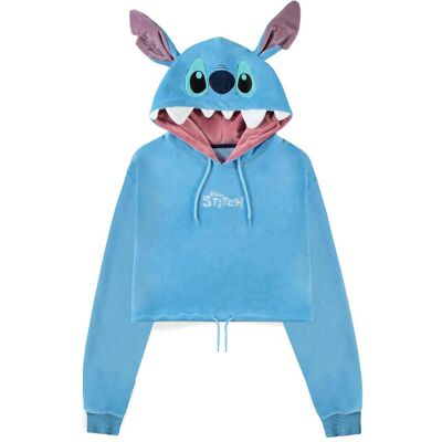 Difuzed, Damen, Pullover, Lilo & Stitch Cropped Sweater à capuche Stitch (M), Blau, (M) Difuzed, Damen, Pullover, Lilo & Stitch Cropped Sweater à capuche Stitch (M), Blau, (M)