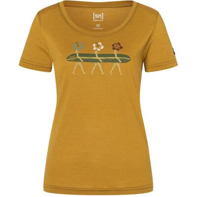 Super Natural, Damen, Shirts, Women's Surfing Flowers Tee, Mehrfarbig, Braun, (M) Super Natural, Damen, Shirts, Women's Surfing Flowers Tee, Mehrfarbig, Braun, (M)