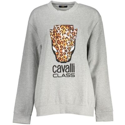 Cavalli Class, Damen, Pullover, Grigio Polyester Women Sweatshirt, Grau, (XXL) Cavalli Class, Damen, Pullover, Grigio Polyester Women Sweatshirt, Grau, (XXL)