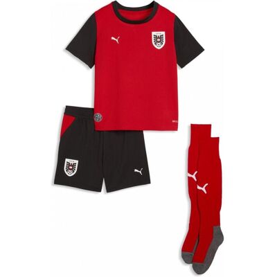 Puma Jungen, Fussballtrikot, ÖFB Home Minikit (104), Rot, Schwarz, 104 Puma Jungen, Fussballtrikot, ÖFB Home Minikit (104), Rot, Schwarz, 104