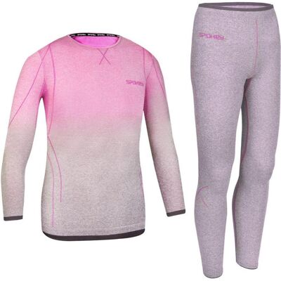 Spokey, Mädchen, Funktionsunterhose, Set mit thermoaktiver Unterwäsche ELSA Rozmia 122-128 cm (122, 128), Grau, Pink, 128, 122 Spokey, Mädchen, Funktionsunterhose, Set mit thermoaktiver Unterwäsche ELSA Rozmia 122-128 cm (122, 128), Grau, Pink, 128, 122