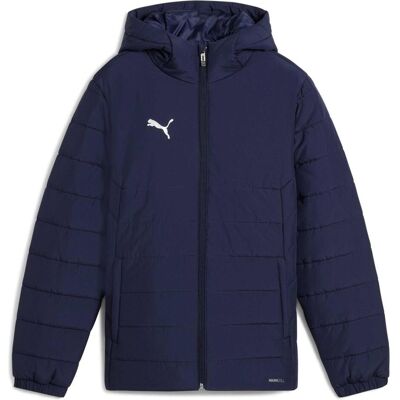 Puma Unisex, Winterjacken, teamADDITIONS Hooded Padded Jacket Jr, Blau, Silber, (128) Puma Unisex, Winterjacken, teamADDITIONS Hooded Padded Jacket Jr, Blau, Silber, (128)