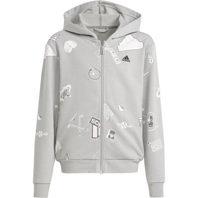 Adidas Unisex, Pullover, Biuv Zip Hoodie Jr, Weiss, Pink, Silber, Grau, (176) Adidas Unisex, Pullover, Biuv Zip Hoodie Jr, Weiss, Pink, Silber, Grau, (176)