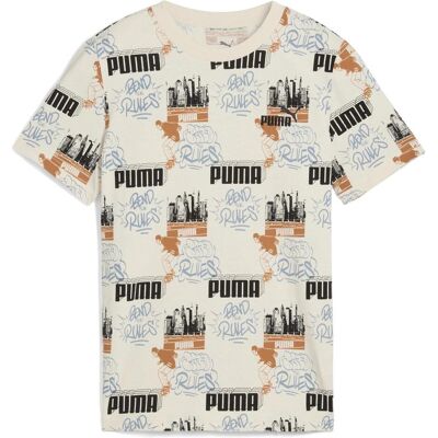 Puma Jungen, Sportshirt, MID90s AOP Tee B (140), Weiss, 140 Puma Jungen, Sportshirt, MID90s AOP Tee B (140), Weiss, 140