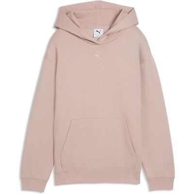 Puma Damen, Pullover, Lässiger Hoodie mit zentriertem Katzenlogo für Kinder, Beige, Pink, (164) Puma Damen, Pullover, Lässiger Hoodie mit zentriertem Katzenlogo für Kinder, Beige, Pink, (164)