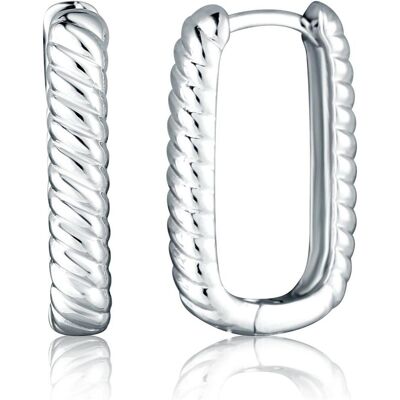 JVD, Ohrringe, Ovale silberne Damenohrringe SVLE2865X610000, (925 Silber) JVD, Ohrringe, Ovale silberne Damenohrringe SVLE2865X610000, (925 Silber)