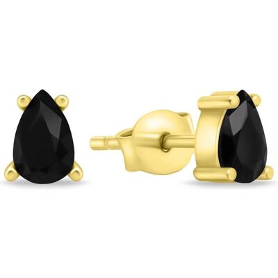 Brilio, Ohrringe, Silver - Decent gold plated earrings with black zircons EA860YBC Brilio, Ohrringe, Silver - Decent gold plated earrings with black zircons EA860YBC