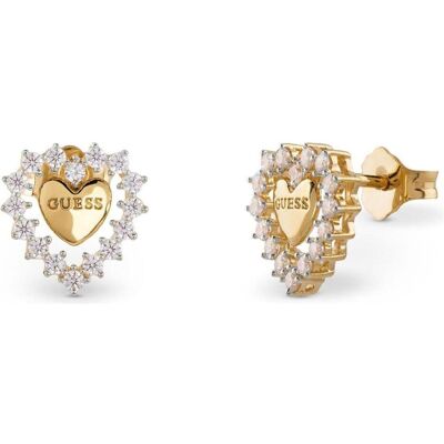Guess Ohrringe, 10MM JARDIN HEART & CRYS STUDS Ohrringe, (Silber 925, Sterling Silver) Guess Ohrringe, 10MM JARDIN HEART & CRYS STUDS Ohrringe, (Silber 925, Sterling Silver)