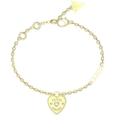 Guess Armschmuck, Charming Gold-Plated Bracelet Amore Jubb05057jwyg, (14.60 cm, Edelstahl, Glas) Guess Armschmuck, Charming Gold-Plated Bracelet Amore Jubb05057jwyg, (14.60 cm, Edelstahl, Glas)