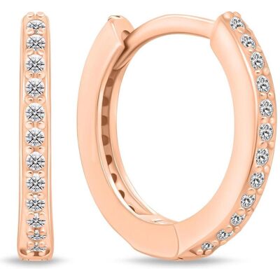 Brilio, Ohrringe, Silver - Glittering bronze rings earrings EA159R - Diameter: 1.4 cm Brilio, Ohrringe, Silver - Glittering bronze rings earrings EA159R - Diameter: 1.4 cm