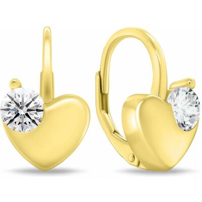 Brilio, Ohrringe, Silver - Gold-plated heart earrings with zirconia EA1197Y, (Silber) Brilio, Ohrringe, Silver - Gold-plated heart earrings with zirconia EA1197Y, (Silber)