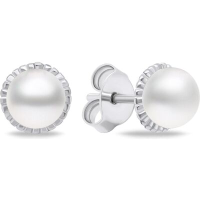 Brilio, Ohrringe, Silver - Minimalist silver earrings with real pearls EA620W Brilio, Ohrringe, Silver - Minimalist silver earrings with real pearls EA620W