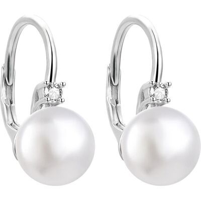 Agato, Ohrringe, Elegant silver earrings with pearls AGUC3514P-W, (Silber) Agato, Ohrringe, Elegant silver earrings with pearls AGUC3514P-W, (Silber)