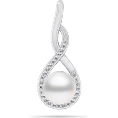 Brilio, Kettenanhänger, Silver - Elegant silver pendant with real pearl and zircons PT123W, (Silber) Brilio, Kettenanhänger, Silver - Elegant silver pendant with real pearl and zircons PT123W, (Silber)