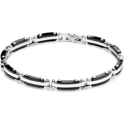 Radiant, Armschmuck, Herrenarmreif RH000002 Schwarz Silberfarben, (Schwarz, Silberfarben) Radiant, Armschmuck, Herrenarmreif RH000002 Schwarz Silberfarben, (Schwarz, Silberfarben)