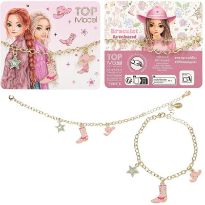 Top Model, Armschmuck, TOPModel - Bracelet with Charms - Cowgirl - Adjustable Length 18 cm 5 cm Extension, (18 cm, Edelstahl, Kupfer, Zink) Top Model, Armschmuck, TOPModel - Bracelet with Charms - Cowgirl - Adjustable Length 18 cm 5 cm Extension, (18 cm, Edelstahl, Kupfer, Zink)