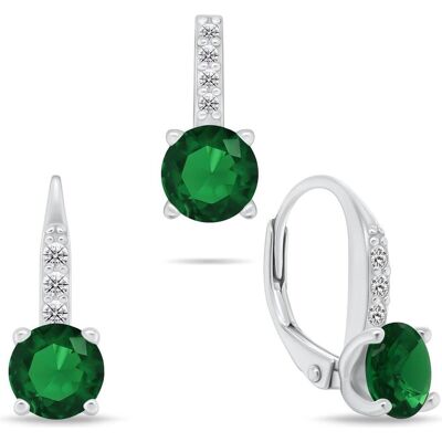 Brilio, Ohrringe, Silver - Elegant silver set with zircons SET274WG (pendant. dangle earrings), (Silber) Brilio, Ohrringe, Silver - Elegant silver set with zircons SET274WG (pendant. dangle earrings), (Silber)
