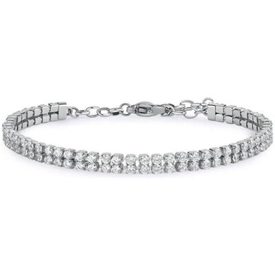 Brosway, Armschmuck, Double-Row Tennis Bracelet With Clear Zircons Desideri Bei096, (Zirkonia) Brosway, Armschmuck, Double-Row Tennis Bracelet With Clear Zircons Desideri Bei096, (Zirkonia)