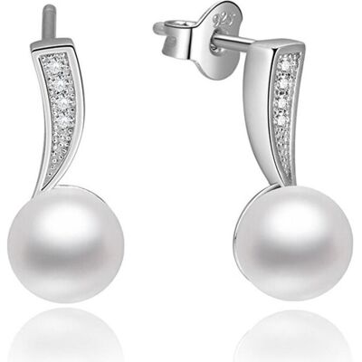 Beneto, Ohrringe, Silver earrings with real pearls AGUP1188 (L), (Silber) Beneto, Ohrringe, Silver earrings with real pearls AGUP1188 (L), (Silber)