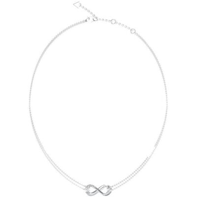 Guess Halsschmuck, - Double steel necklace with hearts Amore JUBN05049JWRHT, (Stahl) Guess Halsschmuck, - Double steel necklace with hearts Amore JUBN05049JWRHT, (Stahl)