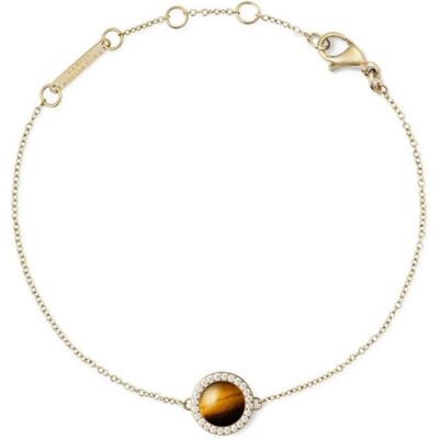 Daniel Wellington, Armschmuck, Gold-Plated Bracelet With Tiger's Eye And Crystals, (Edelstahl, Tigerauge) Daniel Wellington, Armschmuck, Gold-Plated Bracelet With Tiger's Eye And Crystals, (Edelstahl, Tigerauge)