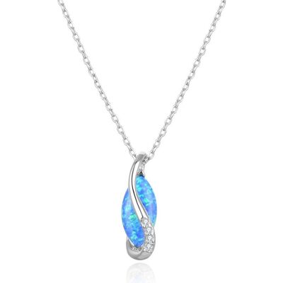 Beneto, Halsschmuck, Silver necklace with synthetic opal AGS1324 / 47 (L), (Silber) Beneto, Halsschmuck, Silver necklace with synthetic opal AGS1324 / 47 (L), (Silber)