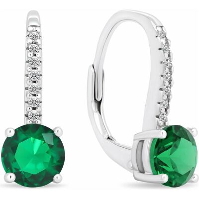 Brilio, Ohrringe, Silver - Sparkling silver earrings with green zirconia EA415WG, (Silber) Brilio, Ohrringe, Silver - Sparkling silver earrings with green zirconia EA415WG, (Silber)