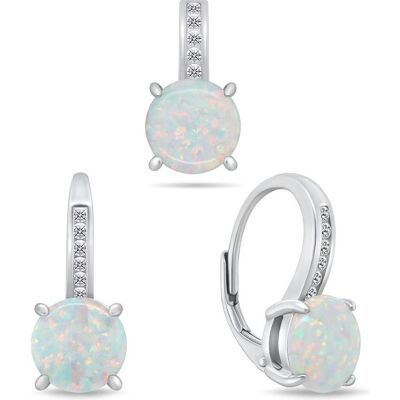 Brilio, Ohrringe, Silver - Timeless opal jewelry set SET246W (earrings. pendant) Brilio, Ohrringe, Silver - Timeless opal jewelry set SET246W (earrings. pendant)