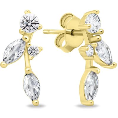 Brilio, Ohrringe, Silver - Beautiful gold-plated earrings with zircons EA619Y, (Silber) Brilio, Ohrringe, Silver - Beautiful gold-plated earrings with zircons EA619Y, (Silber)