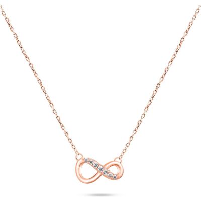 Brilio, Halsschmuck, Silver - Fashionable Bronze Infinity Necklace with Zircons NCL76R, (Bronze, Zircons) Brilio, Halsschmuck, Silver - Fashionable Bronze Infinity Necklace with Zircons NCL76R, (Bronze, Zircons)