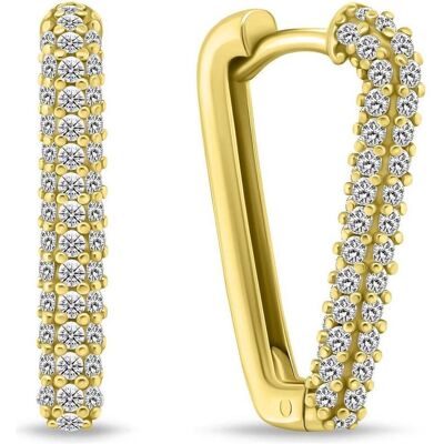 Brilio, Ohrringe, Silver - Timeless gold-plated earrings with zircons EA873Y, (Messing vergoldet) Brilio, Ohrringe, Silver - Timeless gold-plated earrings with zircons EA873Y, (Messing vergoldet)