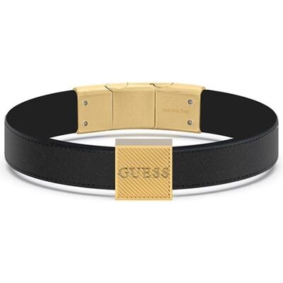 Guess Armschmuck, Bond Street luxury genuineack leather bracelet JUMB03031JWYGBKT/U, (19 cm, Kunstleder) Guess Armschmuck, Bond Street luxury genuineack leather bracelet JUMB03031JWYGBKT/U, (19 cm, Kunstleder)