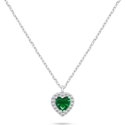 Brilio, Halsschmuck, Silver - Silver Heart Necklace with Black Zircon NCL158WBC, (Silber) Brilio, Halsschmuck, Silver - Silver Heart Necklace with Black Zircon NCL158WBC, (Silber)