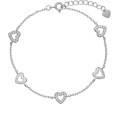 Again Jewelry, Armschmuck, Silver bracelet with hearts AJNR0005, (Silber) Again Jewelry, Armschmuck, Silver bracelet with hearts AJNR0005, (Silber)